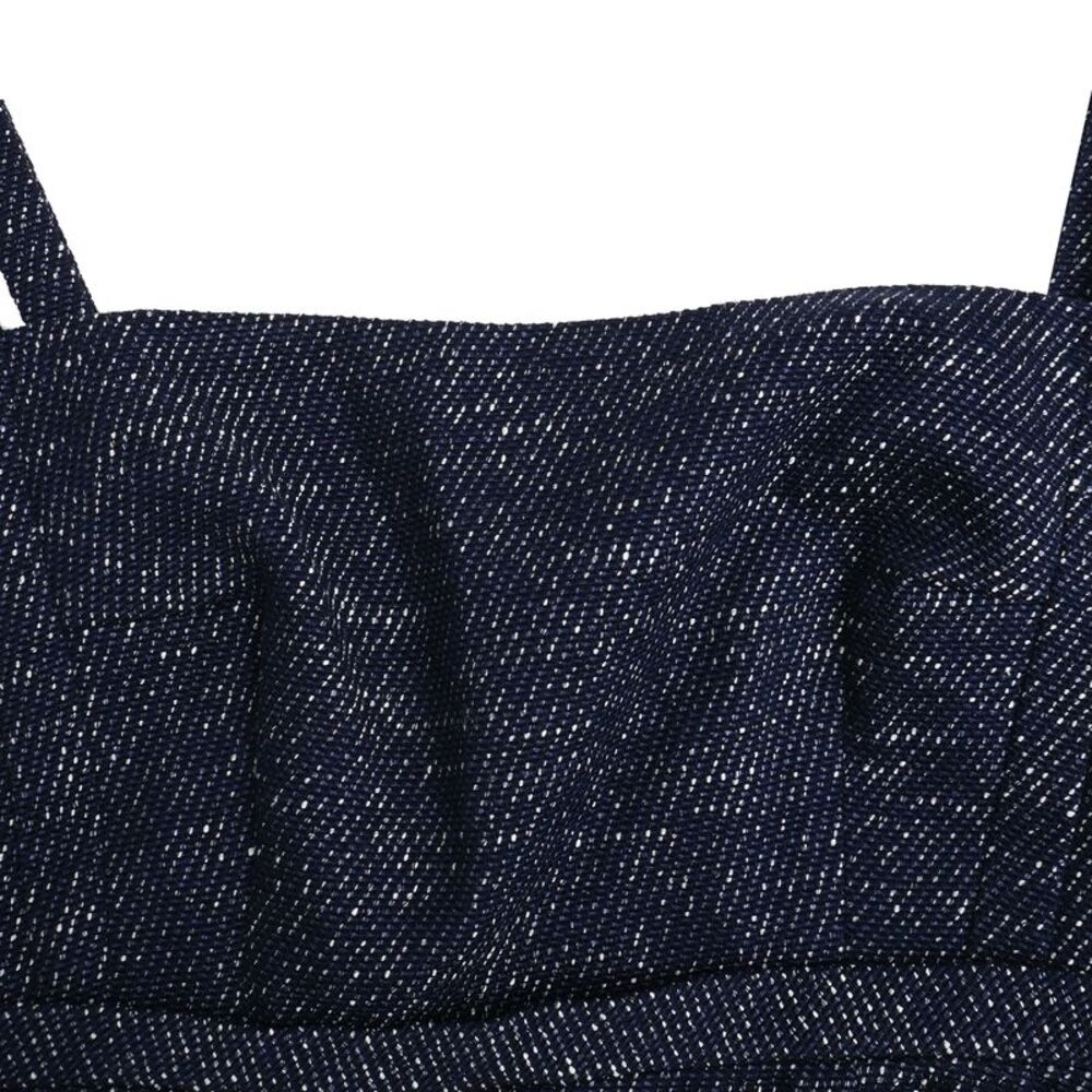 Emilia Wickstead Freya Sleeveless Denim Midi Dress in Navy Blue Cotton - Picture 4 of 5